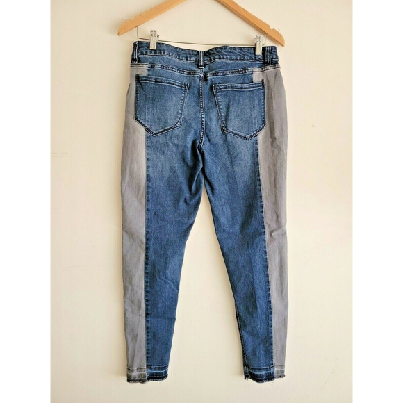 Kensie Jeans Women's Skinny Raw Hem Blue Gray Two Tone Mid Rise Stretch 10/30 - Picture 5 of 9